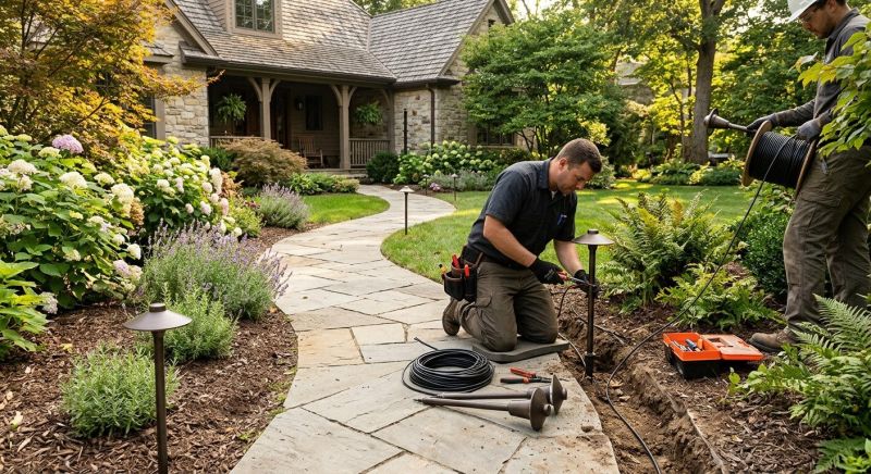 Sidewalk Lighting Installation in Olathe, KS